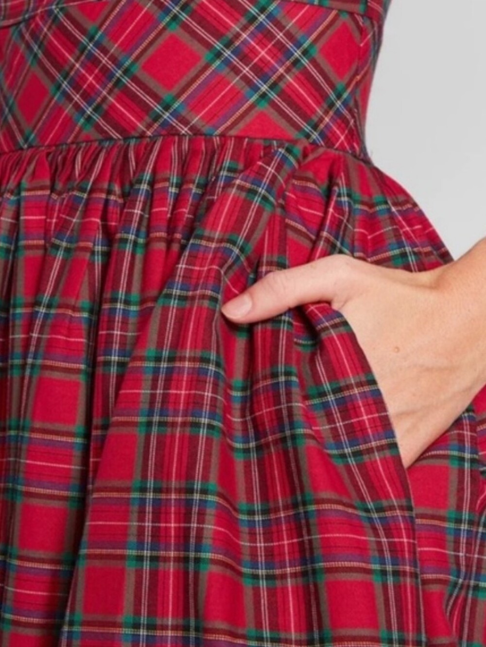 Modcloth Red Plaid Swing Dress Rockabilly Pin Up Retro Netted Skirt Holiday 16 - Picture 4 of 14